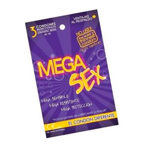 کاندوم بسیار نازک فاقد لاتکس و ضد حساسیت MEGA همراه با ژل روان کننده (3عددی) ساخت کلمبیا