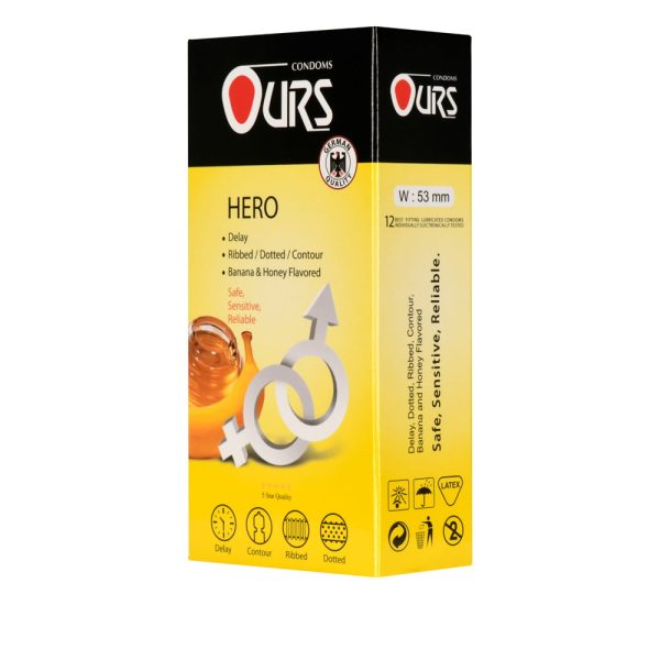 کاندوم تاخیری اورز مدل Hero بسته 12 عددی