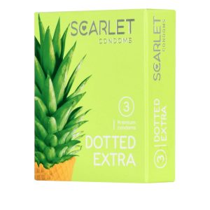 کاندوم خاردار اسکارلت مدل Dotted Extra بسته 3 عددی