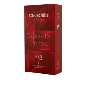 کاندوم خاردار و شیاردار چرچیلز مدل Red بسته 12 عددی
